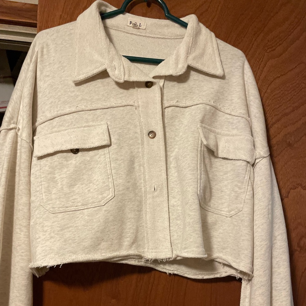 Pol cropped shacket